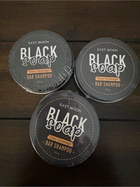 Black Soap Bar Shampoo - Grey Coverage Set of 3